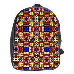 Stained Glass Pattern Texture School Bag (large) by Simbadda