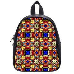 Stained Glass Pattern Texture School Bag (small) by Simbadda