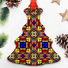 Stained Glass Pattern Texture Ornament (christmas Tree)  by Simbadda