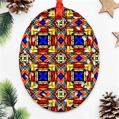 Stained Glass Pattern Texture Oval Filigree Ornament (two Sides) by Simbadda