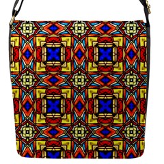 Stained Glass Pattern Texture Flap Closure Messenger Bag (s) by Simbadda