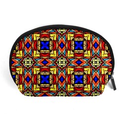 Stained Glass Pattern Texture Accessory Pouch (large) by Simbadda