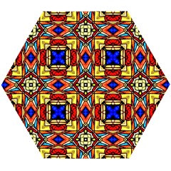 Stained Glass Pattern Texture Wooden Puzzle Hexagon