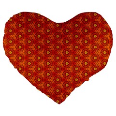 Pattern Fall Colors Seamless Bright Large 19  Premium Flano Heart Shape Cushions