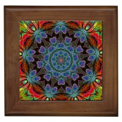 Abstract Art Blue Orange Framed Tile by Simbadda