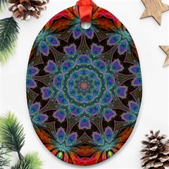 Abstract Art Blue Orange Ornament (oval)