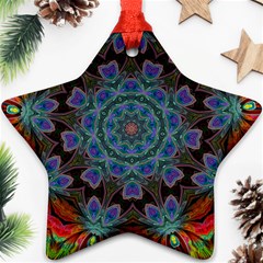 Abstract Art Blue Orange Star Ornament (two Sides)