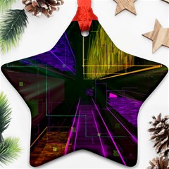 Data City Large Fiction Digital Ornament (star)