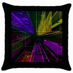 Data City Large Fiction Digital Throw Pillow Case (black) by Simbadda