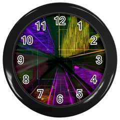 Data City Large Fiction Digital Wall Clock (black) by Simbadda