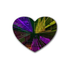 Data City Large Fiction Digital Heart Coaster (4 Pack)  by Simbadda