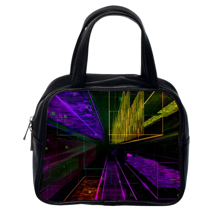 Data City Large Fiction Digital Classic Handbag (One Side)