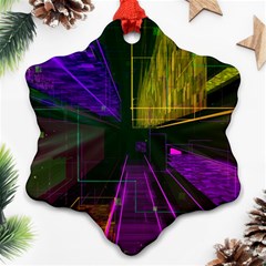 Data City Large Fiction Digital Snowflake Ornament (two Sides)