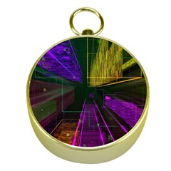 Data City Large Fiction Digital Gold Compasses by Simbadda