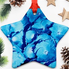 Hydrangea Blue Petals Flower Ornament (star)