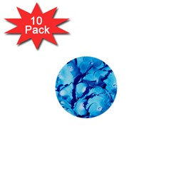 Hydrangea Blue Petals Flower 1  Mini Buttons (10 Pack)  by Simbadda