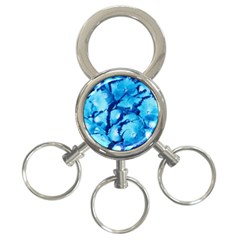 Hydrangea Blue Petals Flower 3-ring Key Chain by Simbadda