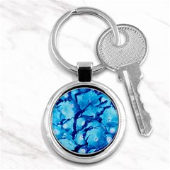 Hydrangea Blue Petals Flower Key Chain (round) by Simbadda