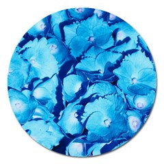 Hydrangea Blue Petals Flower Magnet 5  (round) by Simbadda