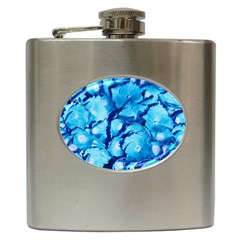 Hydrangea Blue Petals Flower Hip Flask (6 Oz) by Simbadda