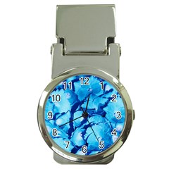 Hydrangea Blue Petals Flower Money Clip Watches by Simbadda