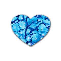 Hydrangea Blue Petals Flower Heart Coaster (4 Pack)  by Simbadda