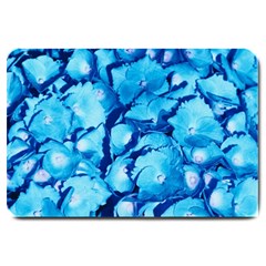 Hydrangea Blue Petals Flower Large Doormat  by Simbadda