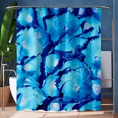 Hydrangea Blue Petals Flower Shower Curtain 60  X 72  (medium)  by Simbadda