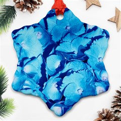 Hydrangea Blue Petals Flower Ornament (snowflake)