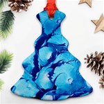 Hydrangea Blue Petals Flower Ornament (Christmas Tree)  Front