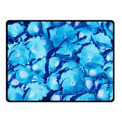 Hydrangea Blue Petals Flower Double Sided Fleece Blanket (small)  by Simbadda