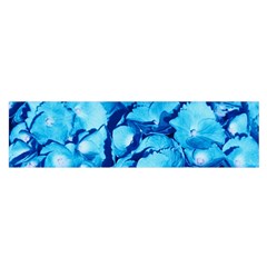 Hydrangea Blue Petals Flower Satin Scarf (oblong) by Simbadda