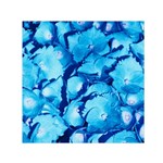 Hydrangea Blue Petals Flower Small Satin Scarf (Square) Front