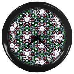 Stained Glass Pattern Church Window Wall Clock (black) by Simbadda