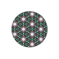 Stained Glass Pattern Church Window Magnet 3  (round) by Simbadda