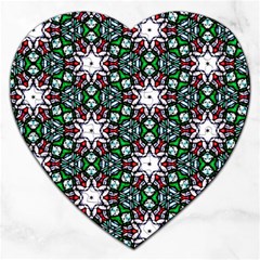 Stained Glass Pattern Church Window Jigsaw Puzzle (heart) by Simbadda