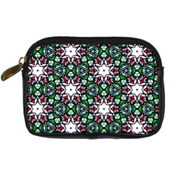 Stained Glass Pattern Church Window Digital Camera Leather Case by Simbadda