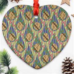 Tribal Background Boho Digital Paper Ornament (heart)