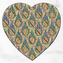 Tribal Background Boho Digital Paper Jigsaw Puzzle (heart) by Simbadda