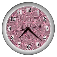 Triangle Background Abstract Wall Clock (silver) by Simbadda