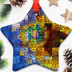 Sunflower Kaleidoscope Pattern Ornament (Star)