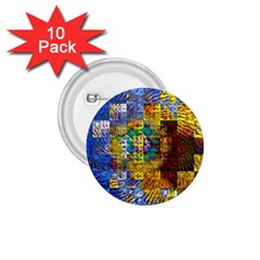 Sunflower Kaleidoscope Pattern 1.75  Buttons (10 pack)