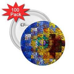 Sunflower Kaleidoscope Pattern 2.25  Buttons (100 pack) 