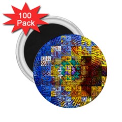 Sunflower Kaleidoscope Pattern 2.25  Magnets (100 pack) 