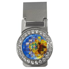 Sunflower Kaleidoscope Pattern Money Clips (CZ) 