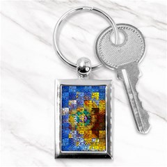 Sunflower Kaleidoscope Pattern Key Chain (Rectangle)