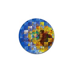 Sunflower Kaleidoscope Pattern Golf Ball Marker