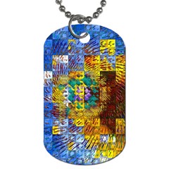 Sunflower Kaleidoscope Pattern Dog Tag (Two Sides)