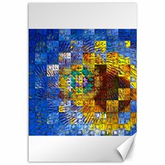 Sunflower Kaleidoscope Pattern Canvas 12  x 18 