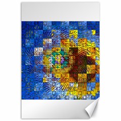 Sunflower Kaleidoscope Pattern Canvas 24  X 36  by Simbadda